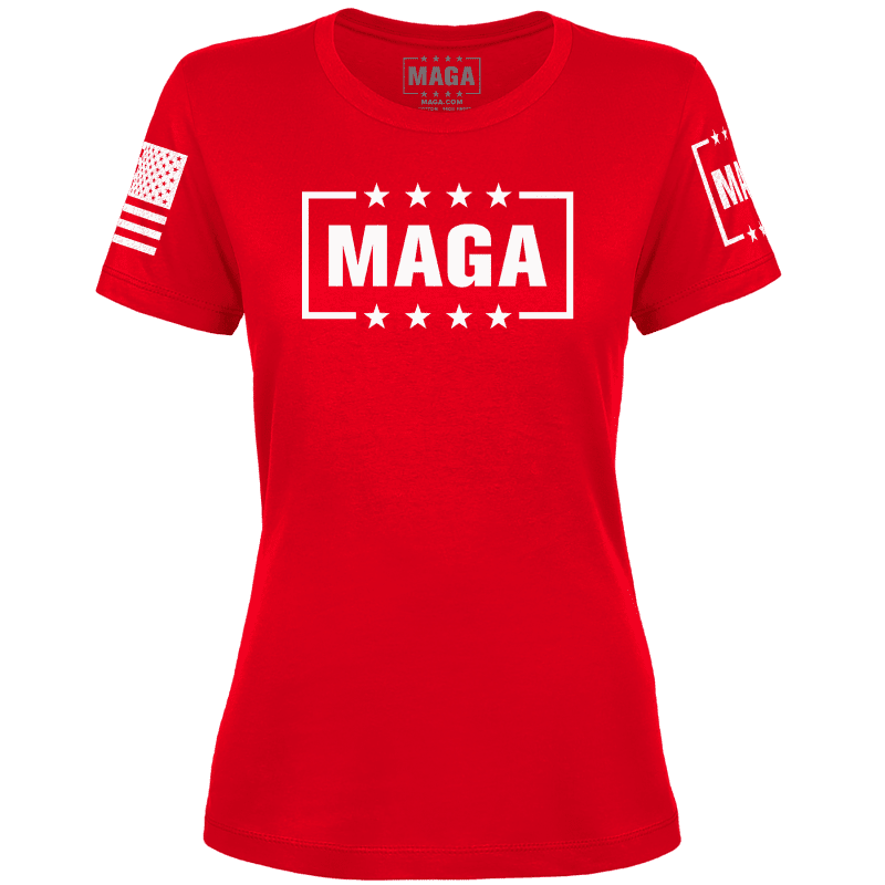 Red / XS MAGA Ladies Tee maga trump