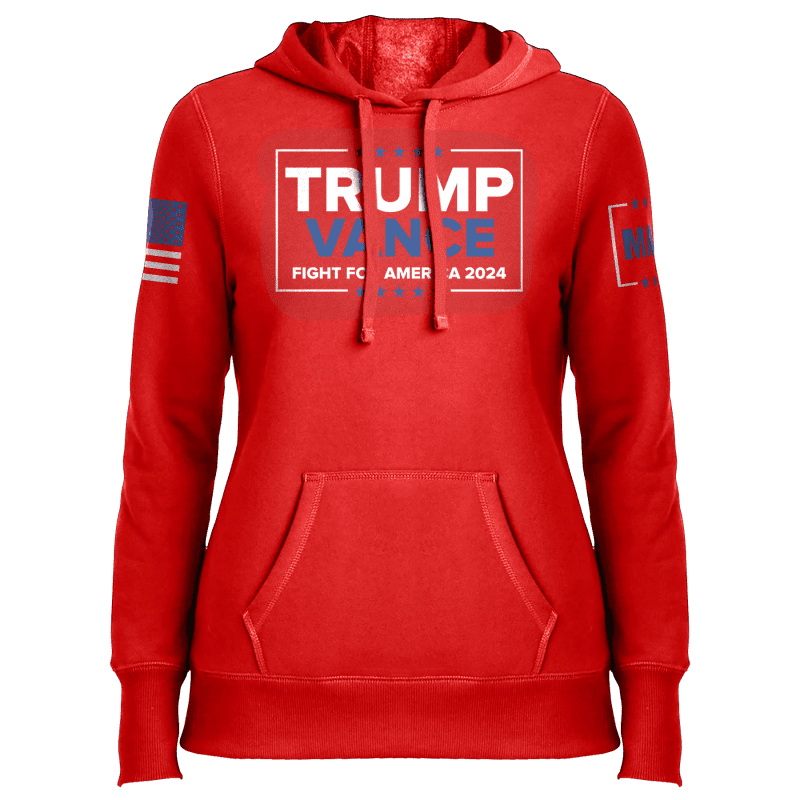 Red / XS Trump Vance - Fight Ladies Hoodie maga trump