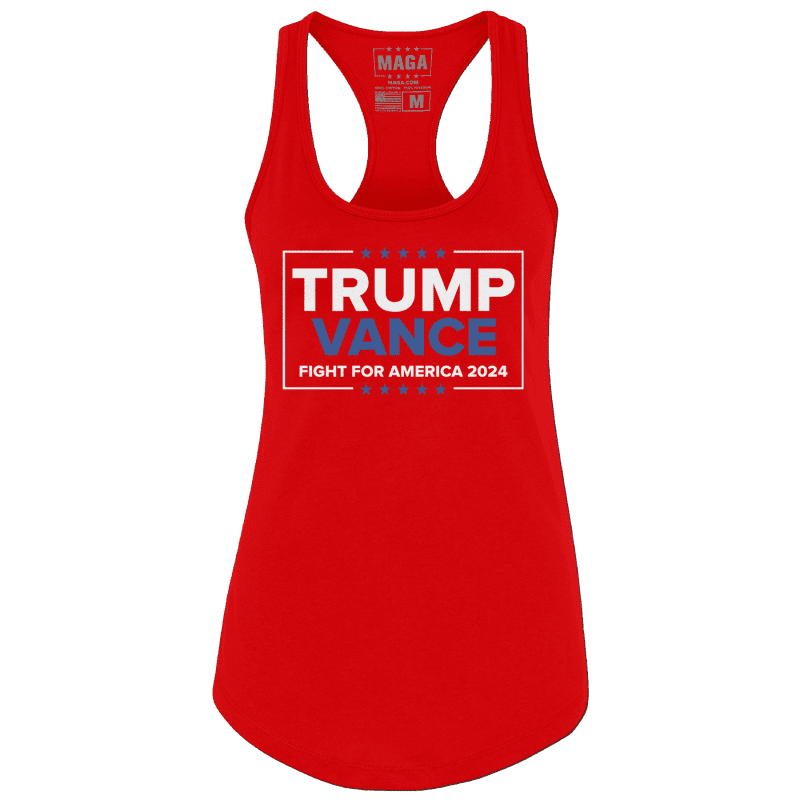 Red / XS Trump Vance - Fight Racerback Tank Top maga trump