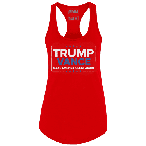 Red / XS Trump Vance - MAGA Racerback Tank Top maga trump