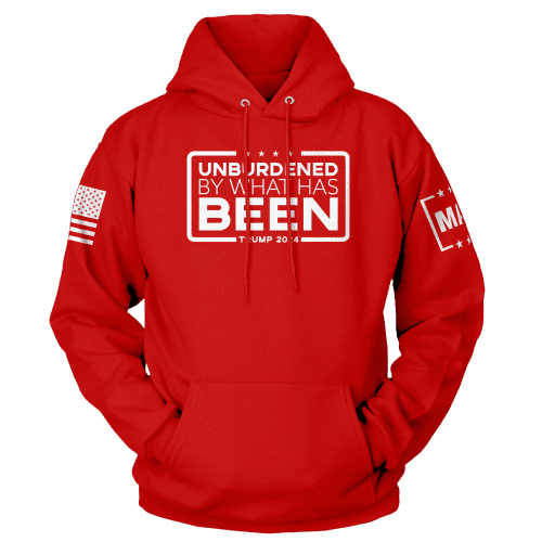 Red / XS Unburdened by What Has Been Hoodie maga trump