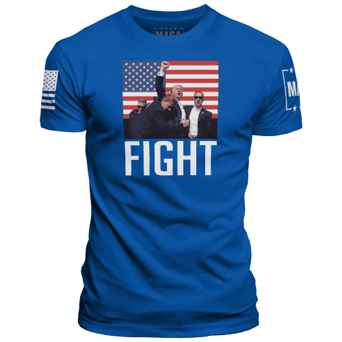 Royal / 5XL Trump Fight Iconic - USA Flag maga trump