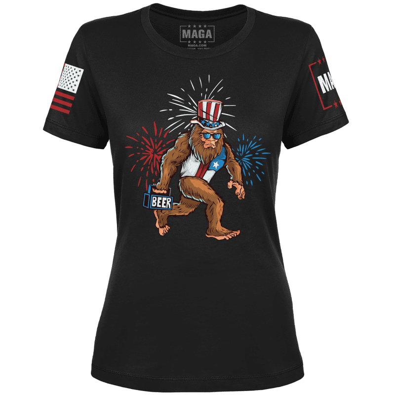 Sasquatch Beer Run Ladies Tee maga trump