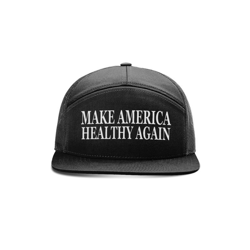 Seven-Panel Trucker Cap / Black Make America Healthy Again Seven Panel Hat maga trump