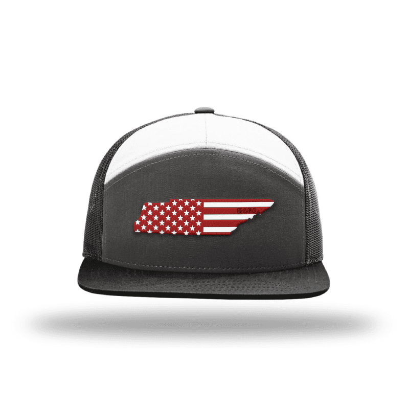 Seven-Panel Trucker Cap / Charcoal/ Black/ White / OS Tennessee is MAGA Country Hat maga trump