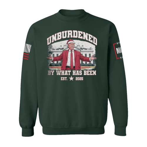 Sweatshirt / Green / XS Unburdened by What Has Been - Christmas maga trump