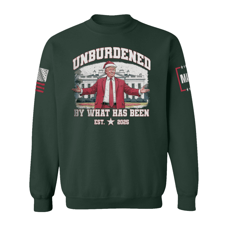 Sweatshirt / Green / XS Unburdened by What Has Been - Christmas maga trump