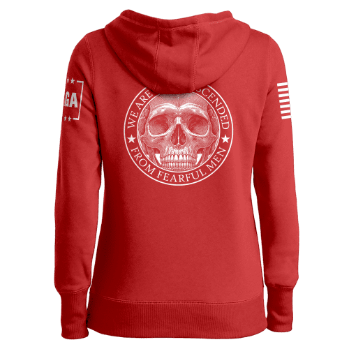 we are not descended skull ladies hoodie we are not descended skull ladies hoodie maga trump 37462963388593