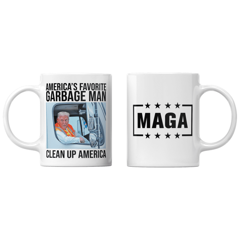 White America's Favorite Garbage Man - Clean Up America MUG maga trump