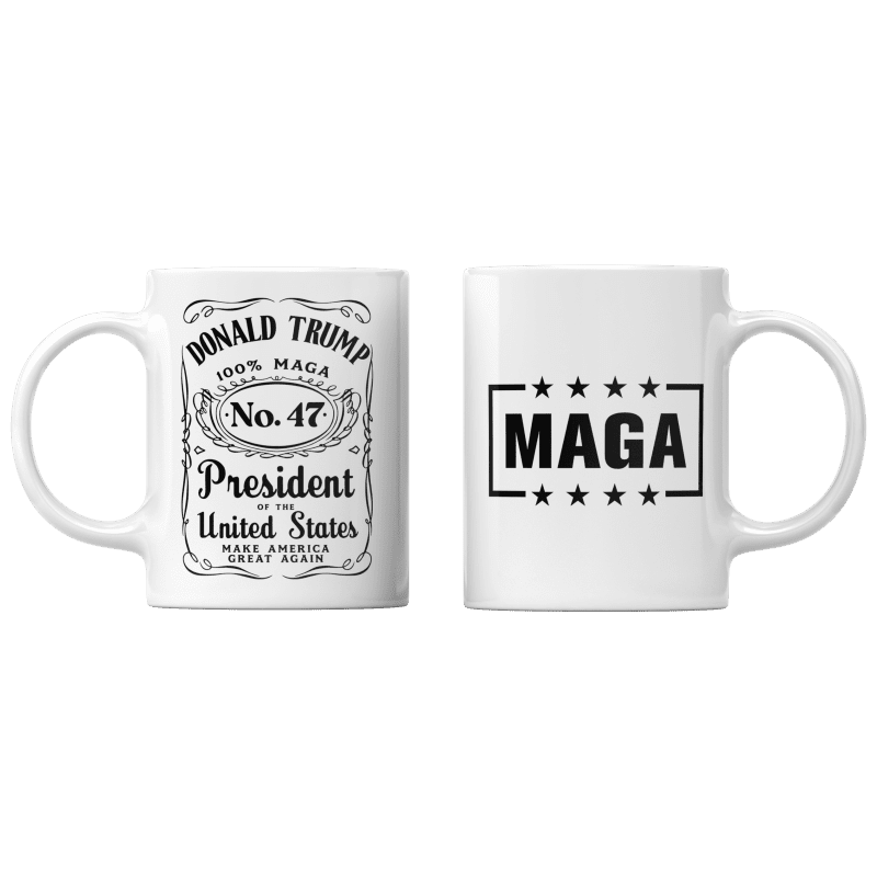 White Donald Trump Whiskey Mug maga trump