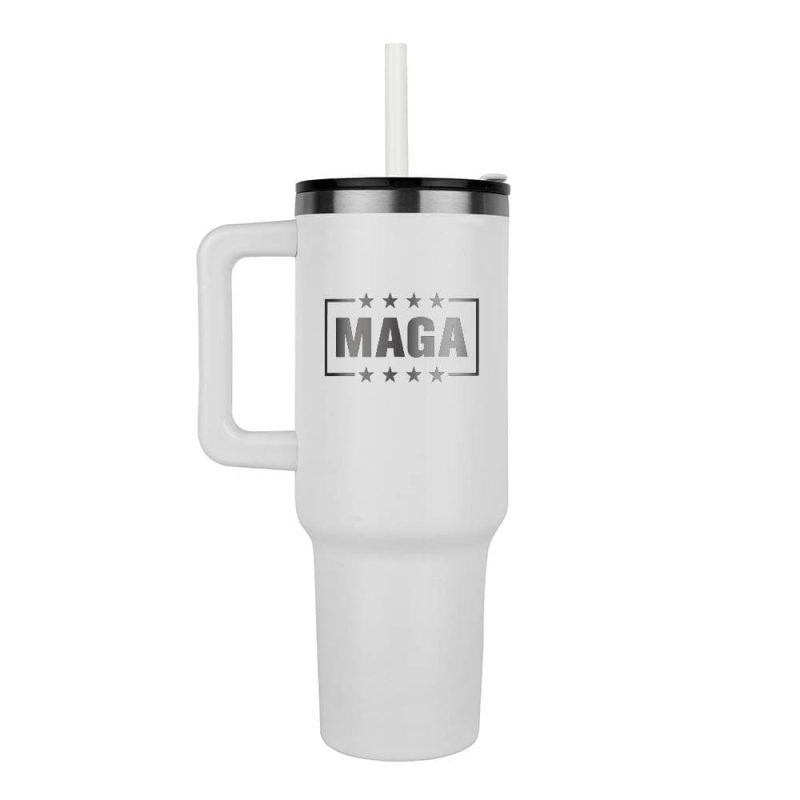 White MAGA 40oz Tumbler maga trump