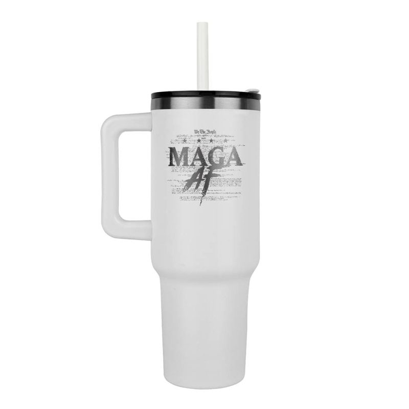 White MAGA AF 40oz Tumbler maga trump