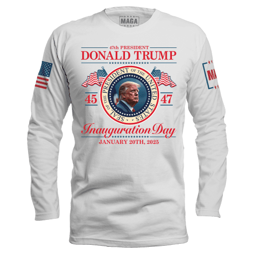 White / S Inauguration Day Long Sleeve maga trump