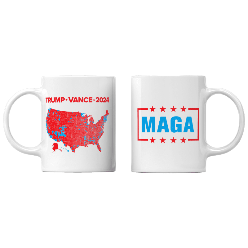 White Trump Vance 2024 Electoral Map Mug maga trump