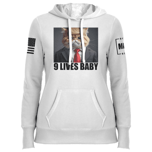 White / XS 9 Lives Baby Ladies Hoodie maga trump