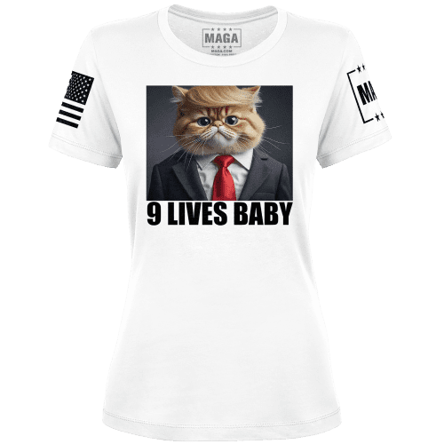 White / XS 9 Lives Baby Ladies Tee maga trump