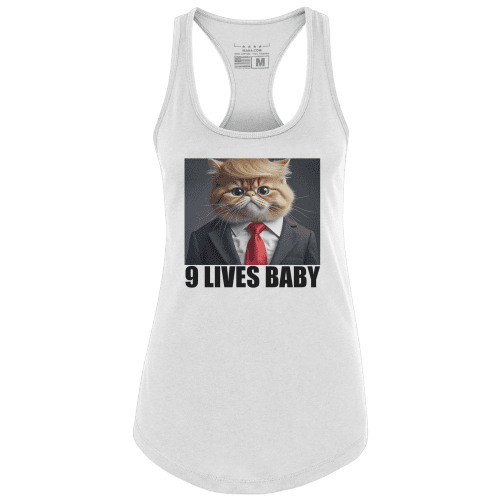 White / XS 9 Lives Baby Racerback Tank Top maga trump