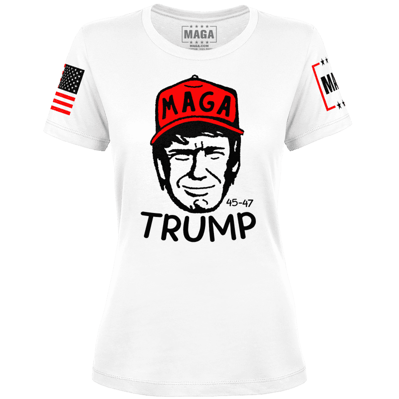 White / XS Doodle Trump Ladies Tee maga trump