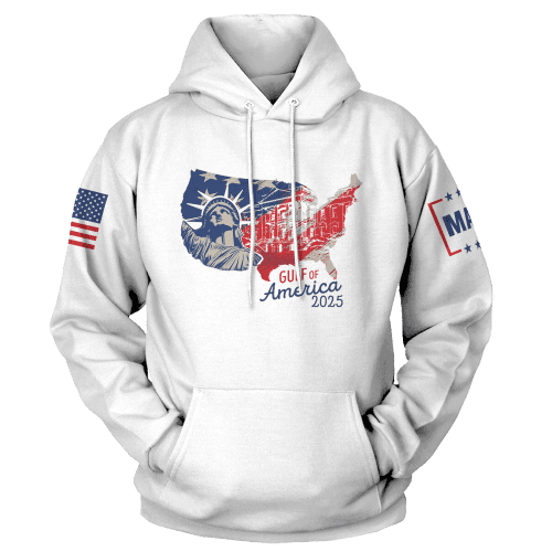 White / XS Gulf of America 2025 v1 Hoodie maga trump