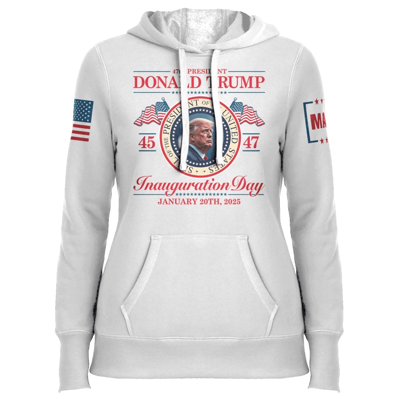 White / XS Inauguration Day Ladies Hoodie maga trump