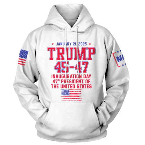 White / XS TRUMP 45-47 Hoodie maga trump