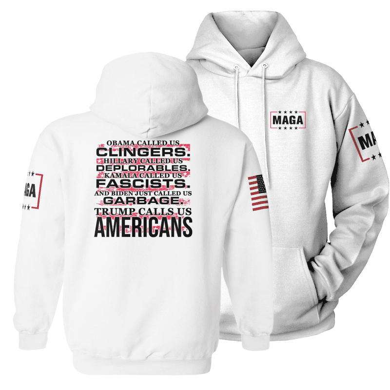 White / XS Trump Calls Us AMERICANS Hoodie maga trump