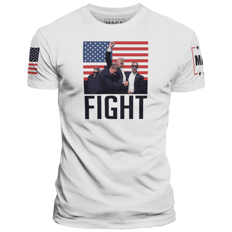 White / XS Trump Fight Iconic - USA Flag maga trump