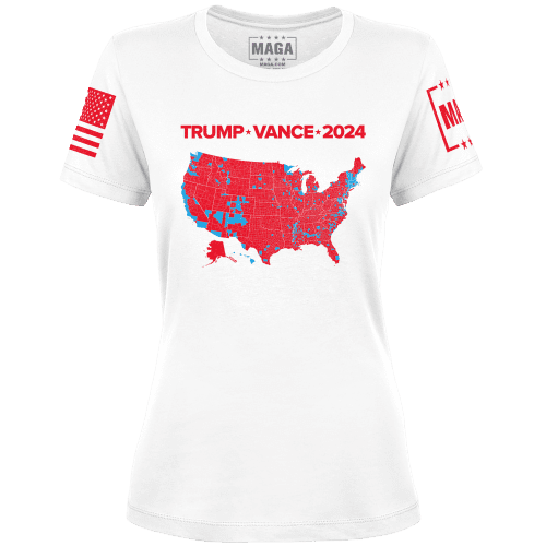 White / XS Trump Vance 2024 Electoral Map Ladies Tee maga trump