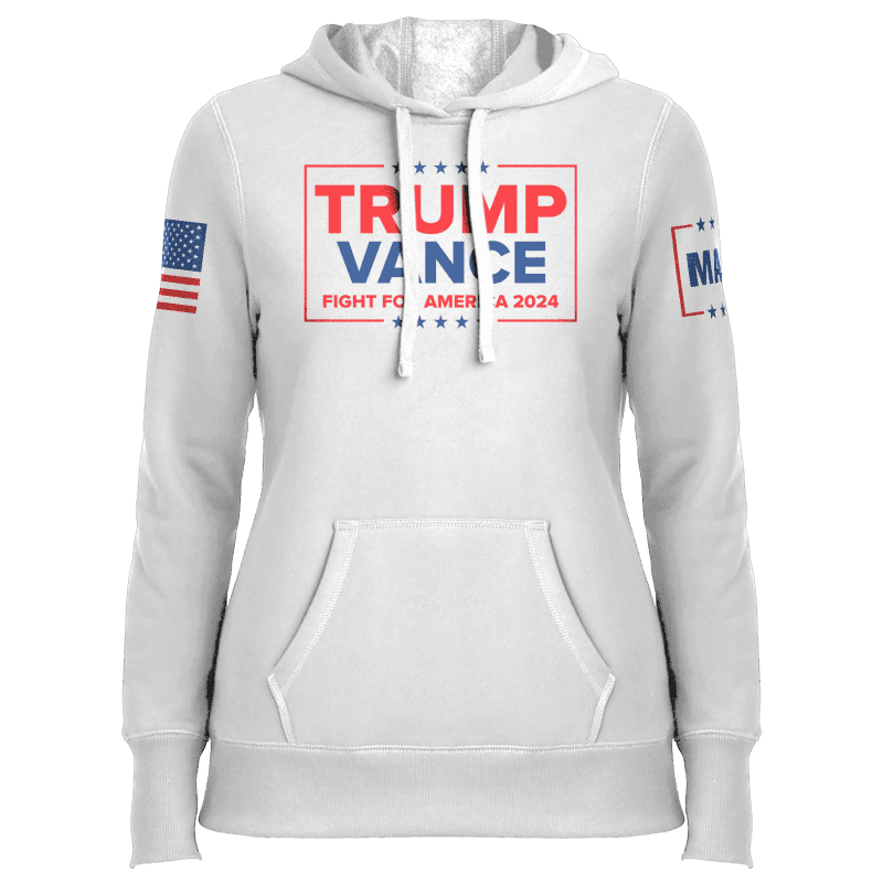 White / XS Trump Vance - Fight Ladies Hoodie maga trump