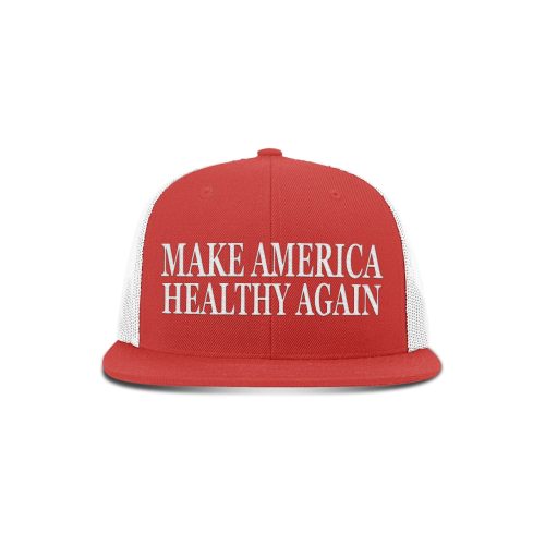 Wool blend flatbill trucker / Red/ White Make America Healthy Again Flat Bill Hat maga trump